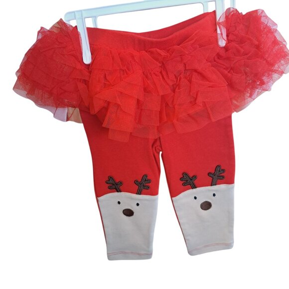 Baby's 1st Holiday Christmas Santa Reindeer Onesie Tulle Tutu Size 6-9 months - Picture 5 of 9